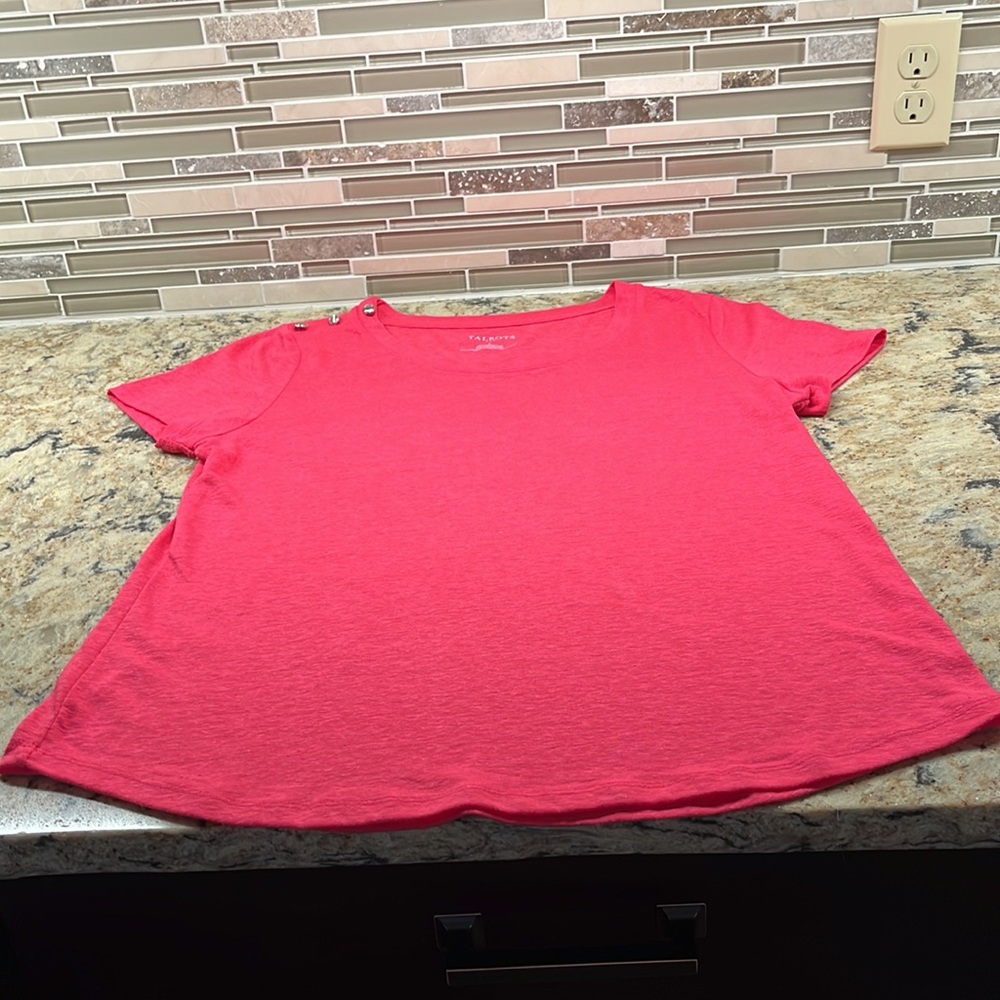 Talbots Short Sleeved Dark Pink Top